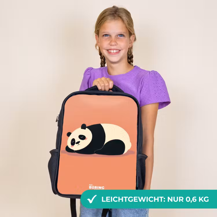Kinderrucksack - Schwarz - Panda - Schlafend - Orange — 7