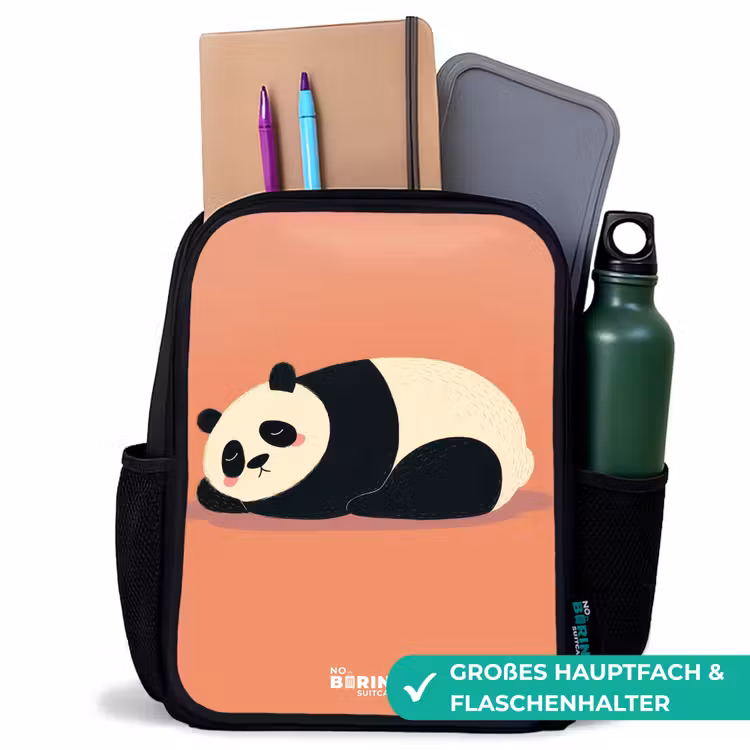 Kinderrucksack - Schwarz - Panda - Schlafend - Orange — 8