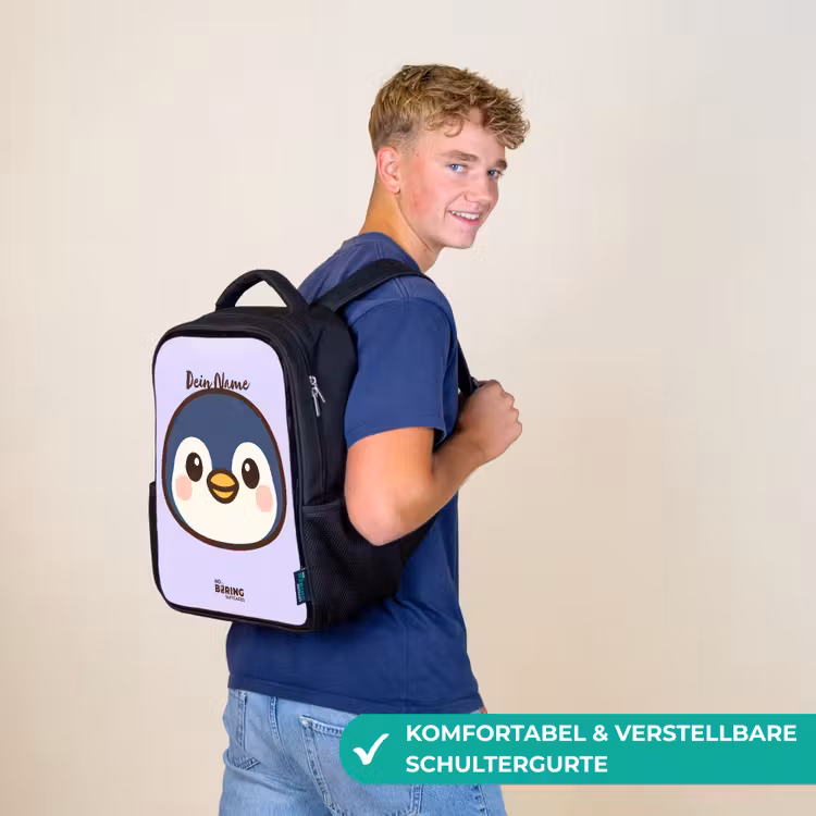 Kinderrucksack - Schwarz - Pinguin — 9