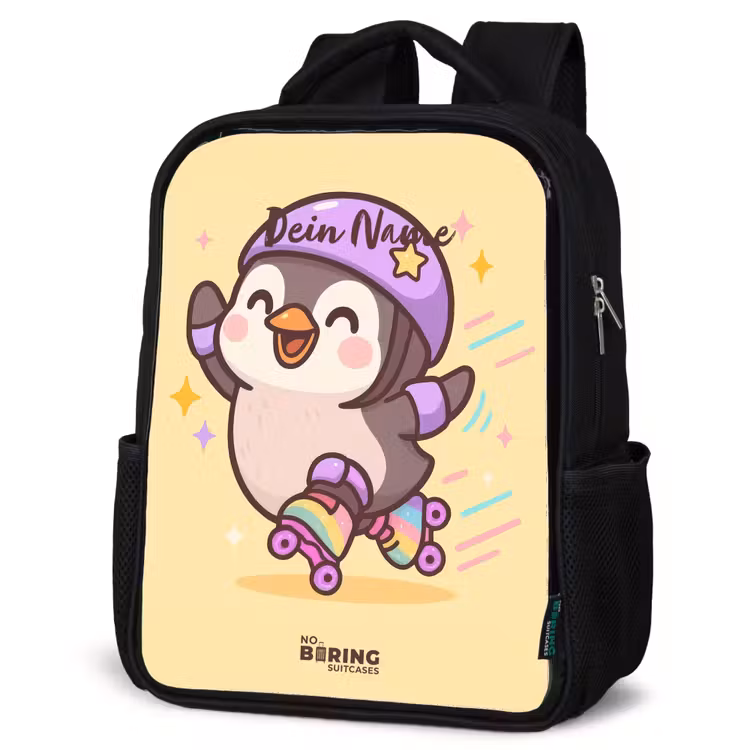 Kinderrucksack - Schwarz - Kawai - Pinguin - Schlittschuhe — 4