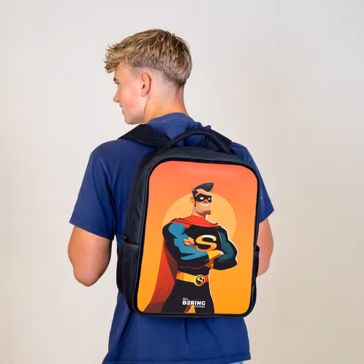 Kinderrucksack - Schwarz - Sonnige Superheldin — 3