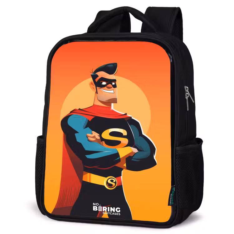 Kinderrucksack - Schwarz - Sonnige Superheldin — 4