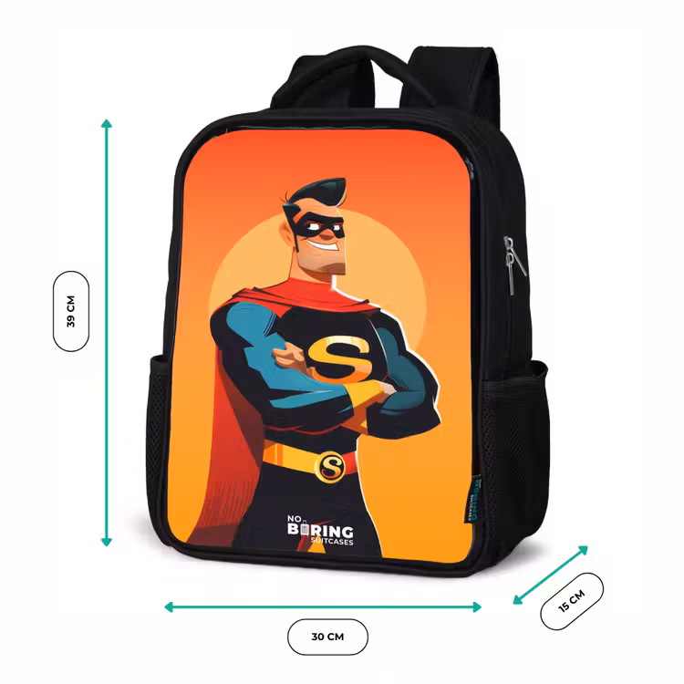 Kinderrucksack - Schwarz - Sonnige Superheldin — 6