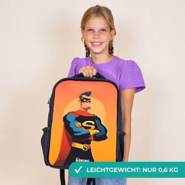 Kinderrucksack - Schwarz - Sonnige Superheldin — 7