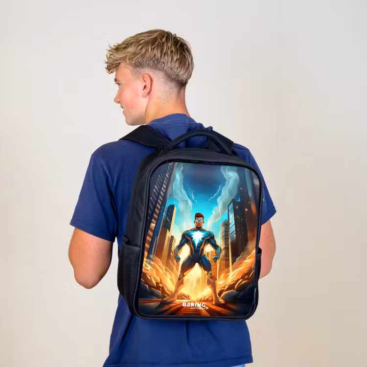 Kinderrucksack - Schwarz - Stadt-Superheld — 3