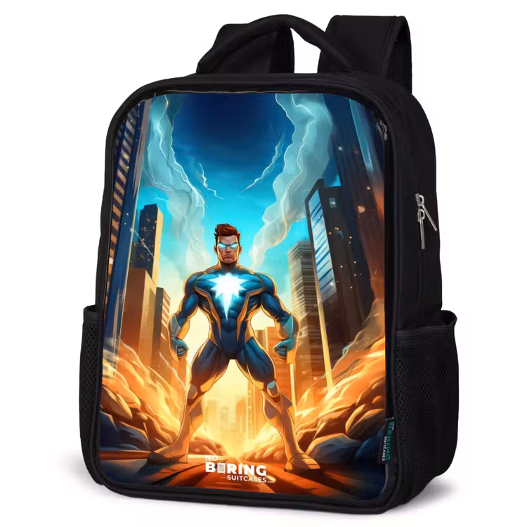 Kinderrucksack - Schwarz - Stadt-Superheld — 4