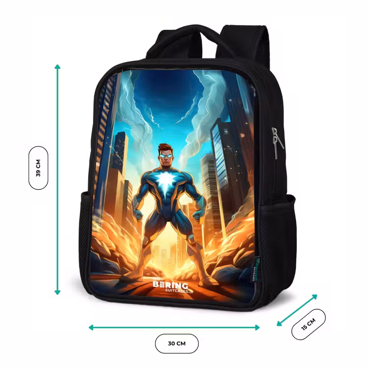 Kinderrucksack - Schwarz - Stadt-Superheld — 6
