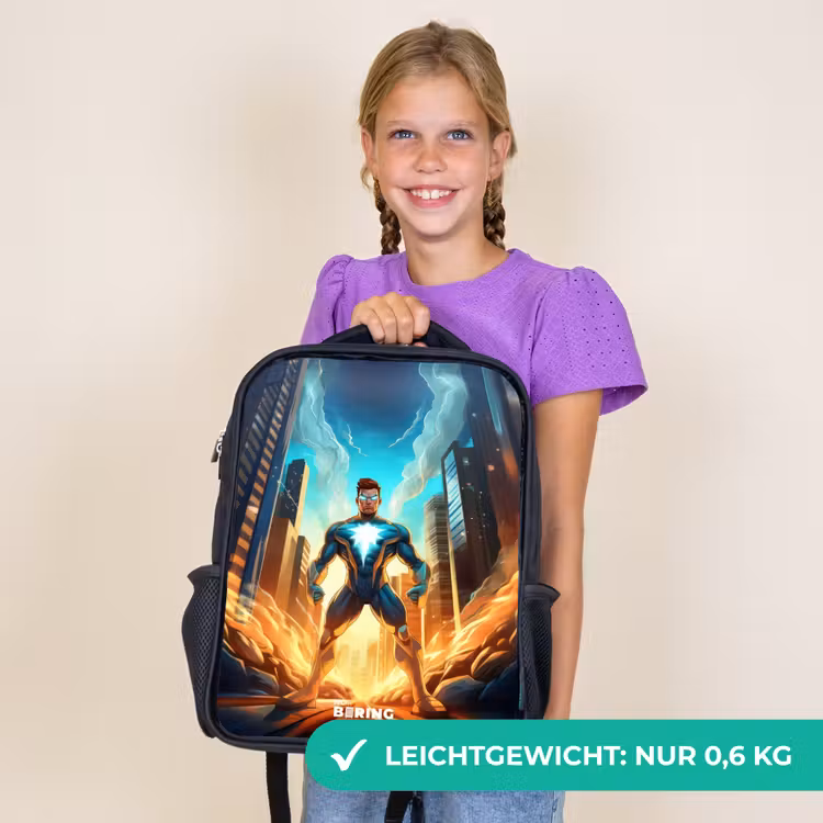 Kinderrucksack - Schwarz - Stadt-Superheld — 7