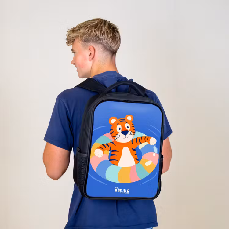 Kinderrucksack - Schwarz - Tiger - Schwimmband - Wasser — 3