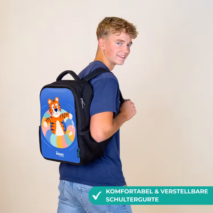 Kinderrucksack - Schwarz - Tiger - Schwimmband - Wasser — 9