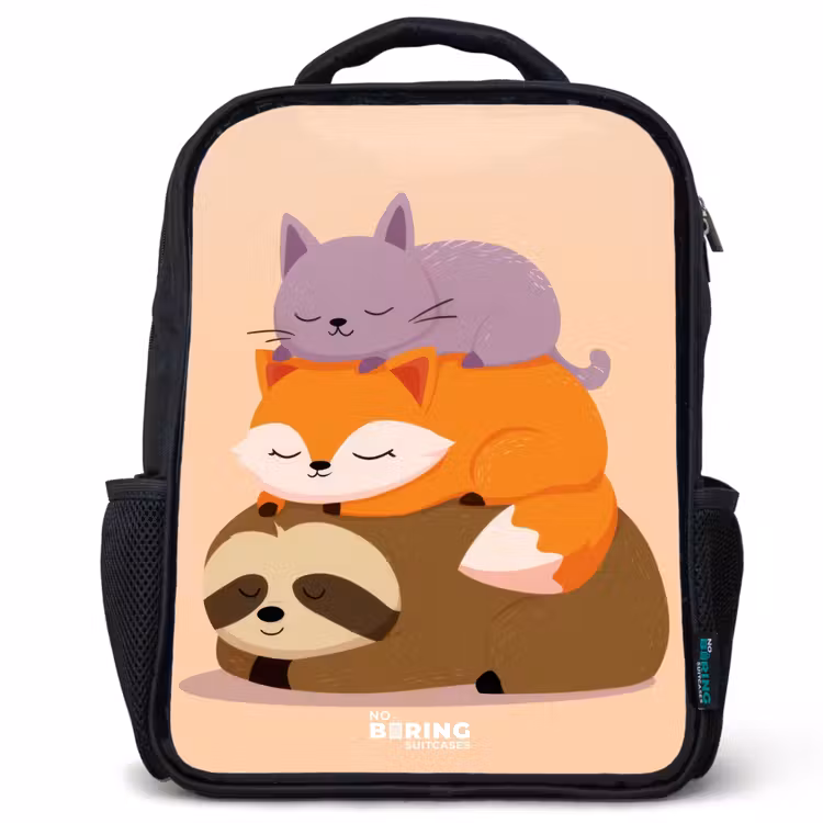 Kinderrucksack - Schwarz - Tiere - Schlafen - Gemeinsam — 1