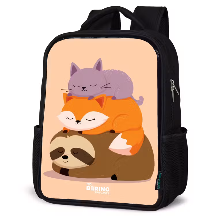 Kinderrucksack - Schwarz - Tiere - Schlafen - Gemeinsam — 4