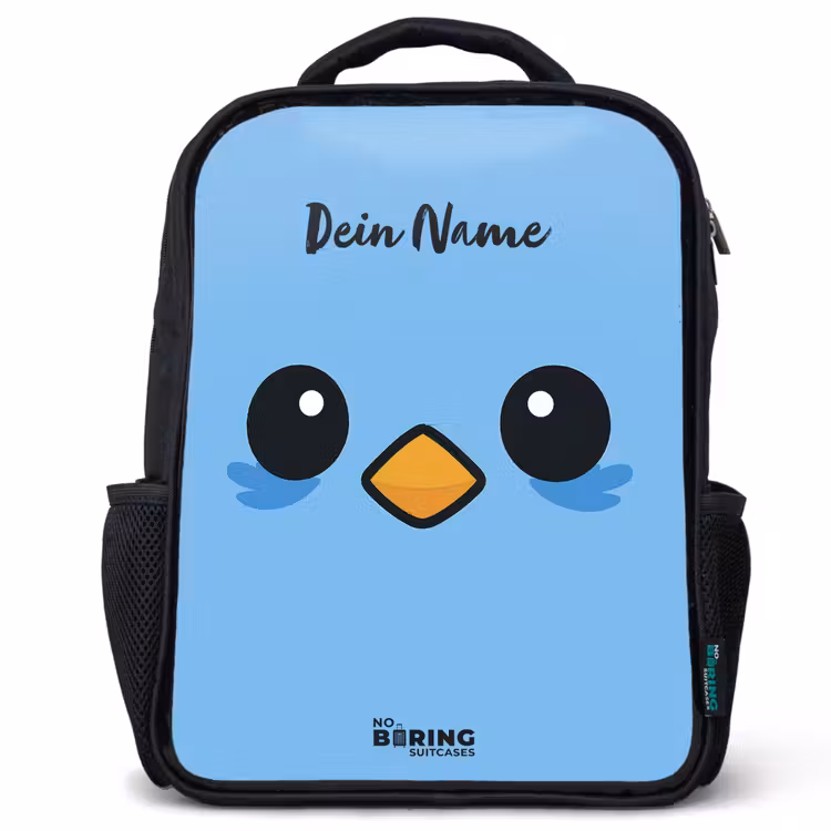 Kinderrucksack - Schwarz - Kawai - Vogel - Blau — 1