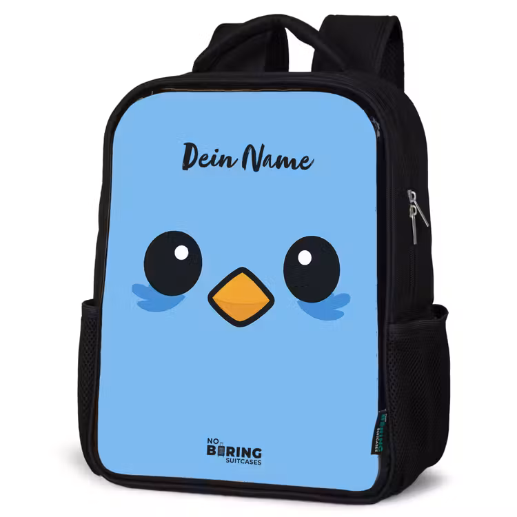Kinderrucksack - Schwarz - Kawai - Vogel - Blau — 4