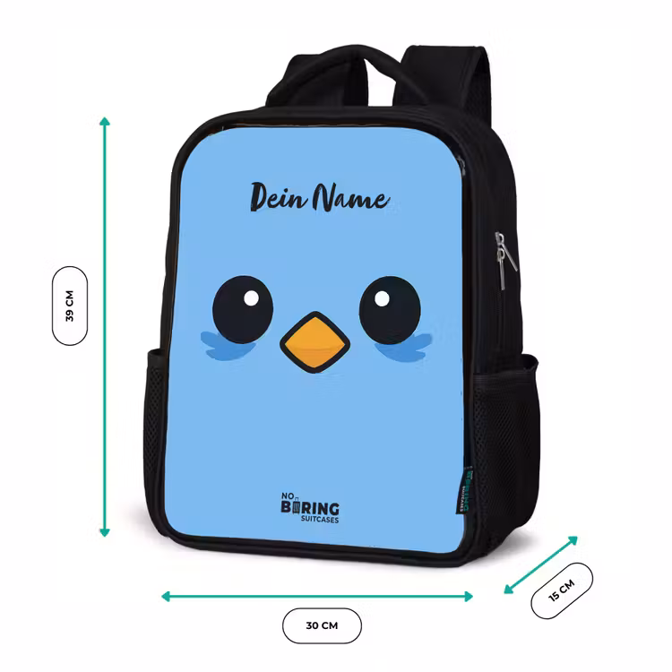 Kinderrucksack - Schwarz - Kawai - Vogel - Blau — 6