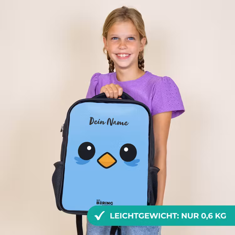 Kinderrucksack - Schwarz - Kawai - Vogel - Blau — 7