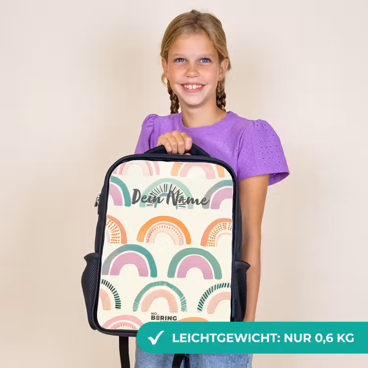 Kinderrucksack - Schwarz - Regenbögen — 7