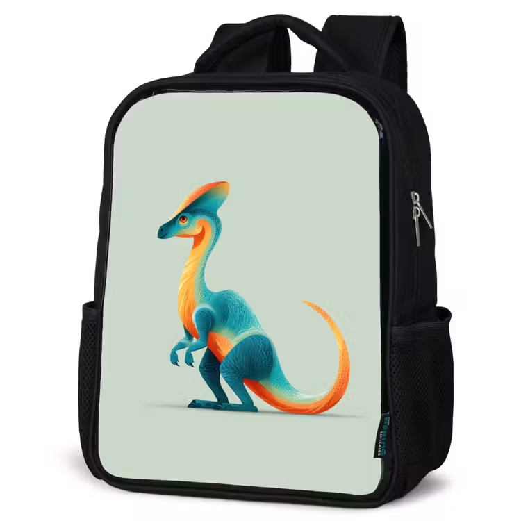 Kinderrucksack - Schwarz - Schwanz - Dino - Minimalistisch - Blau — 4
