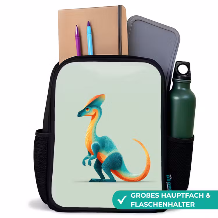 Kinderrucksack - Schwarz - Schwanz - Dino - Minimalistisch - Blau — 8