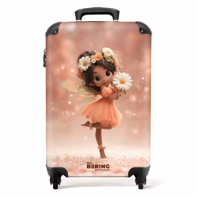 Koffer - Fee im orangefarbenen Kleid mit Gänseblümchen — 1