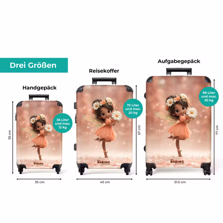 Koffer - Fee im orangefarbenen Kleid mit Gänseblümchen — 3
