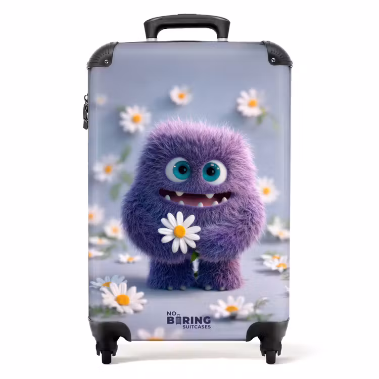 Koffer - lila Monster mit Gänseblümchen — 1