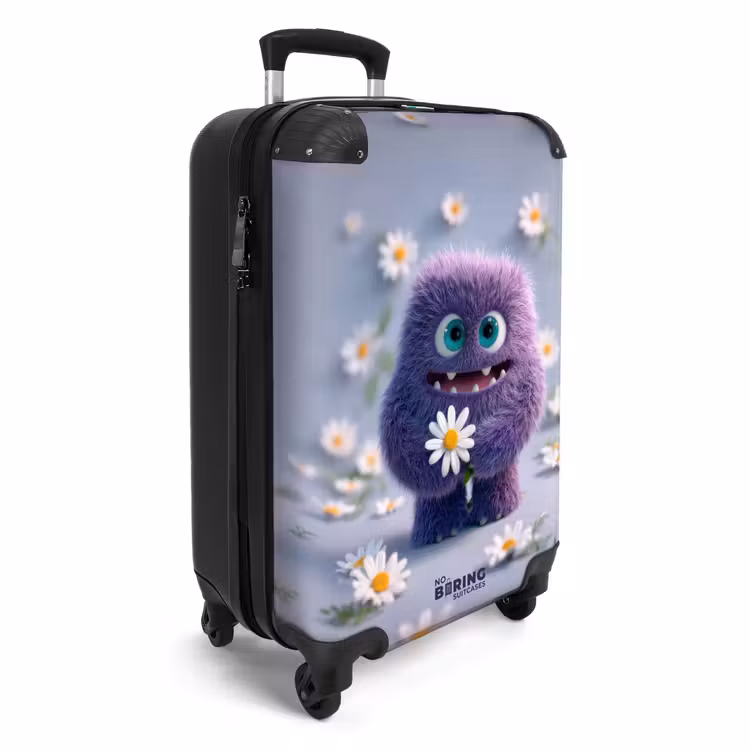 Koffer - lila Monster mit Gänseblümchen — 2