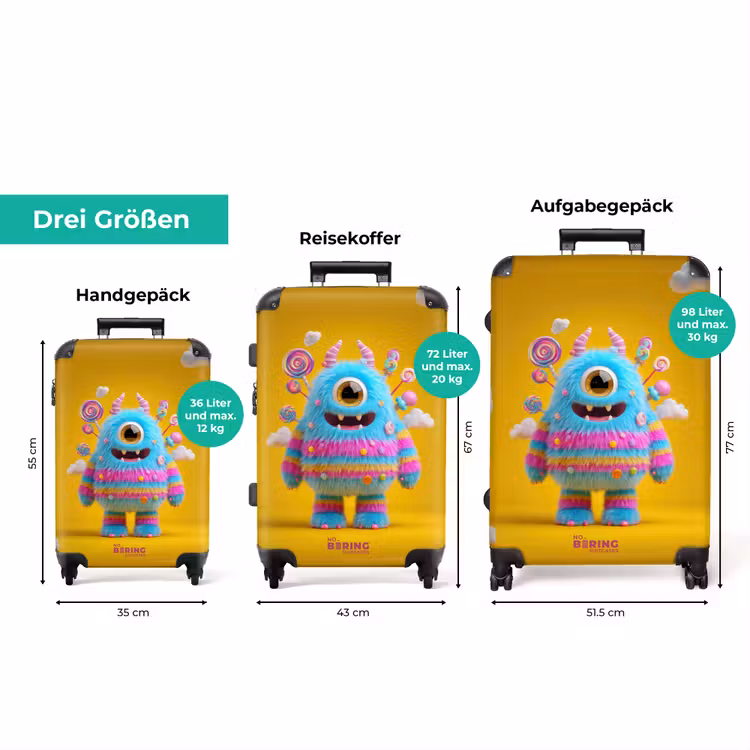 Koffer - Süßigkeitenmonster auf gelbem Hintergrund — 3