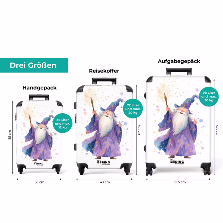 Koffer - Zauberer mit weißem Bart und Zauberstab — 3