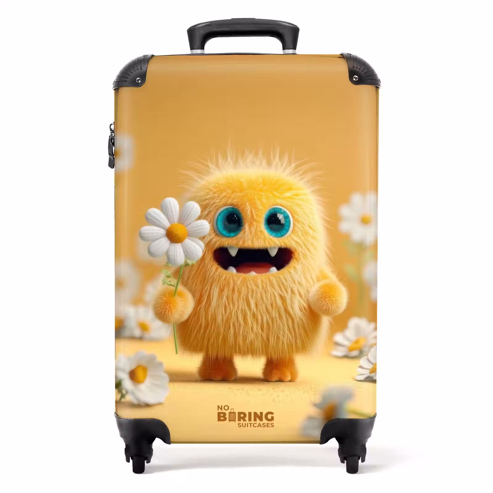 Koffer - Fröhliches flauschiges Monster mit Blume — 1