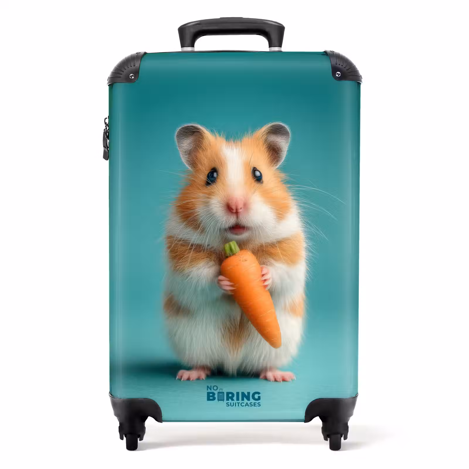 Koffer - Hamster mit einer Karotte auf blauem Hintergrund — 1