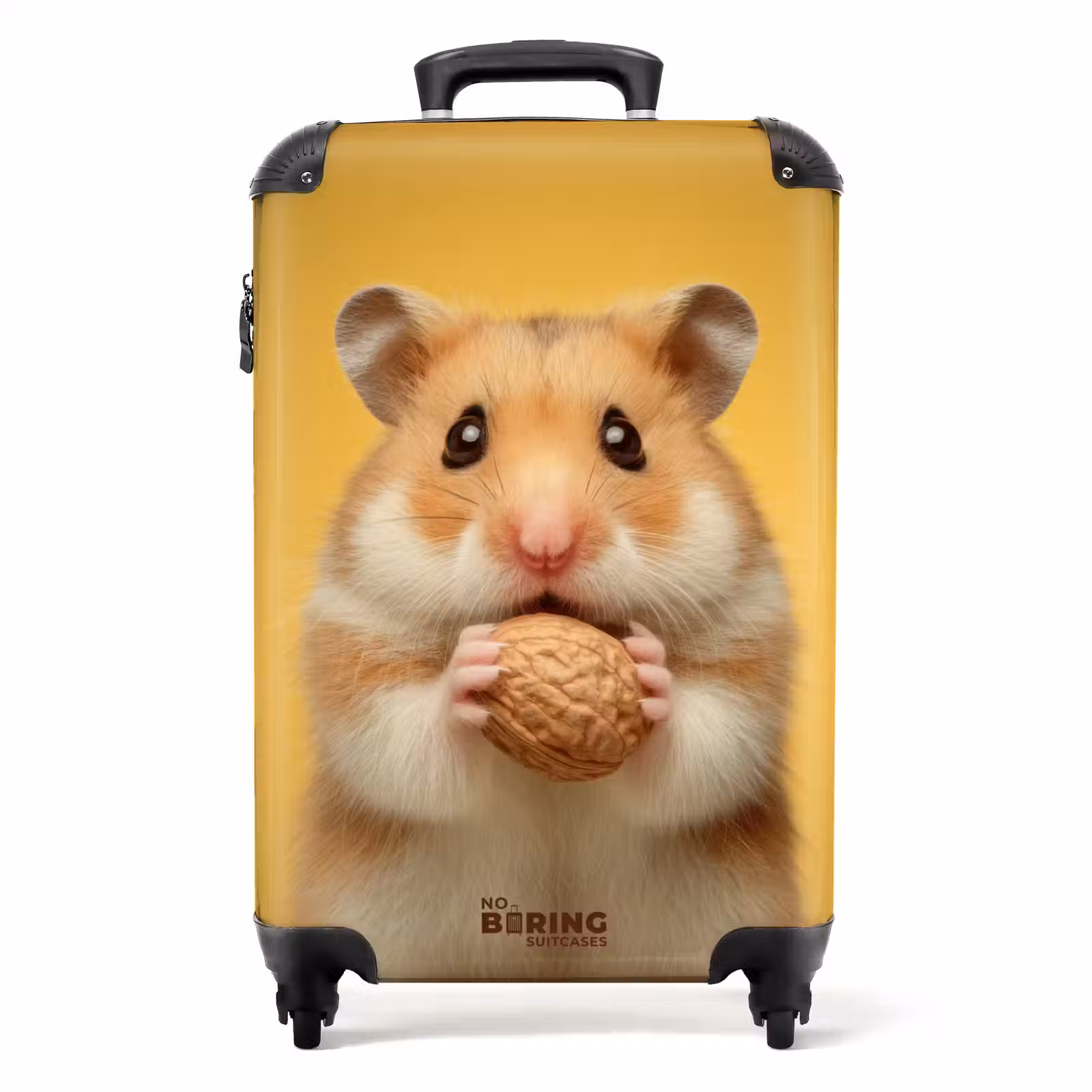 Koffer - Hamster mit einer Nuss auf gelbem Hintergrund — 1