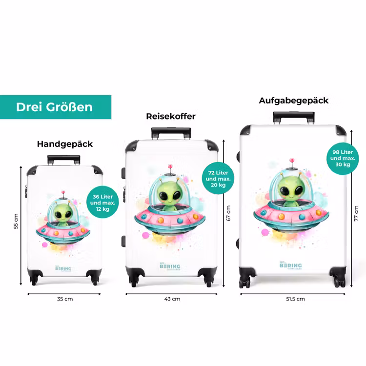 Koffer - Alien in einem bunten UFO — 3
