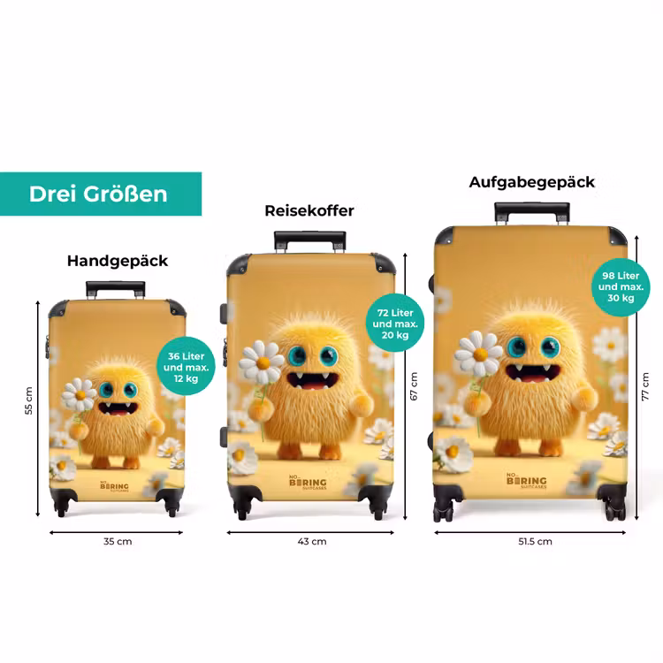 Koffer - Fröhliches flauschiges Monster mit Blume — 3