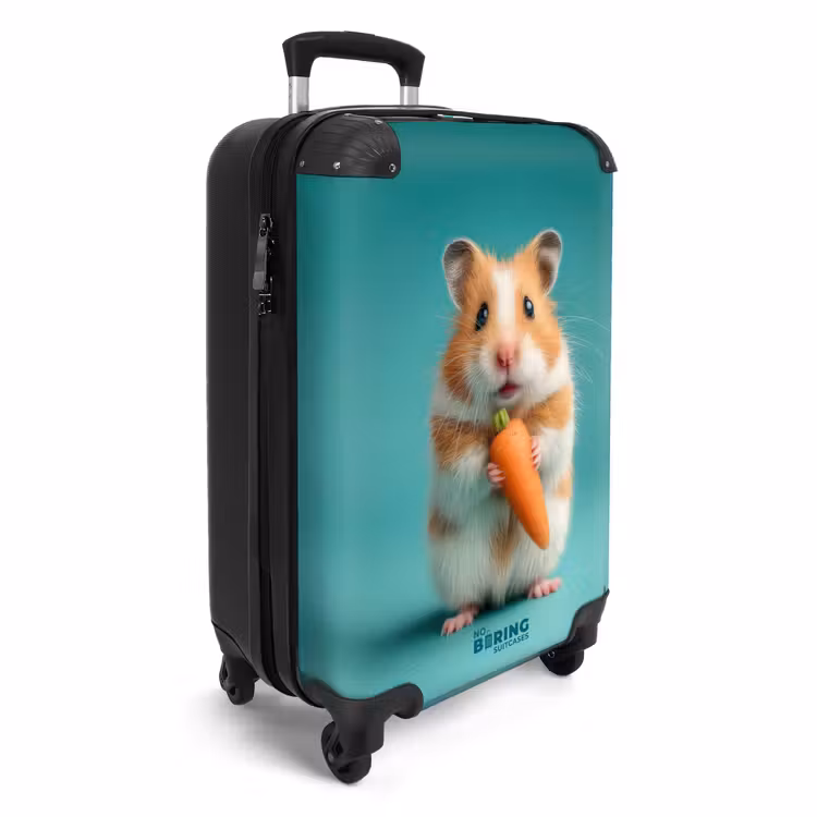 Koffer - Hamster mit einer Karotte auf blauem Hintergrund — 2