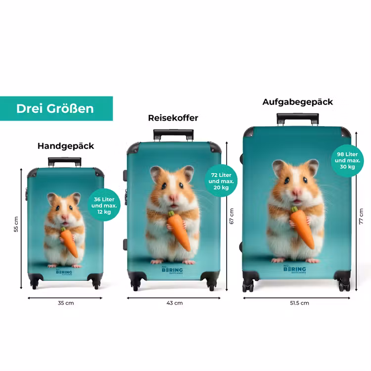 Koffer - Hamster mit einer Karotte auf blauem Hintergrund — 3