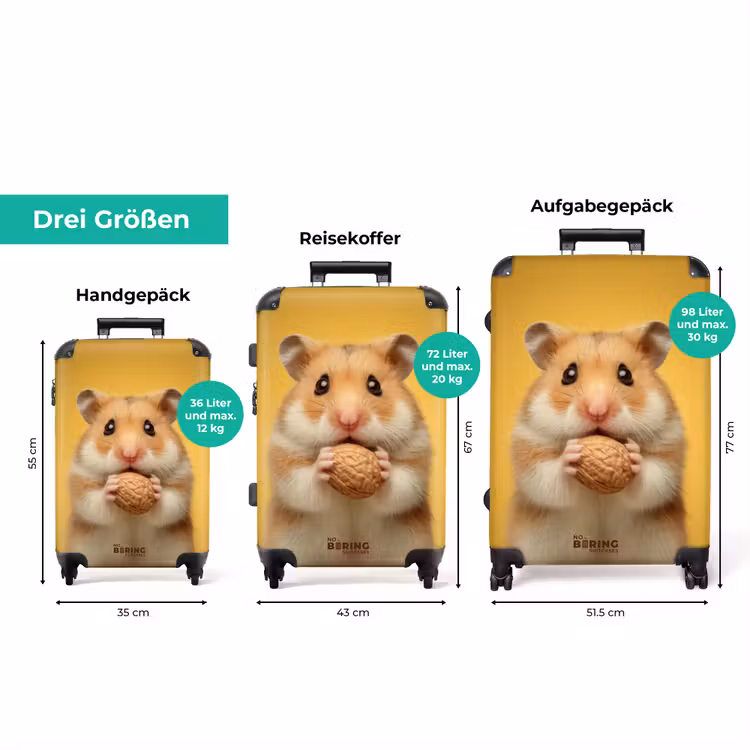 Koffer - Hamster mit einer Nuss auf gelbem Hintergrund — 3