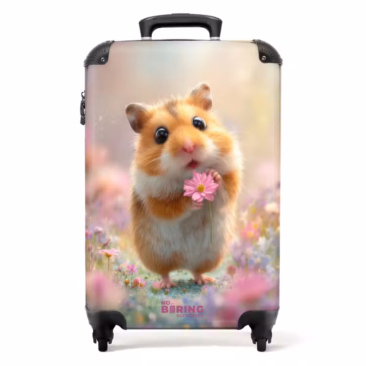 Koffer - Hamster umgeben von Blumen — 1