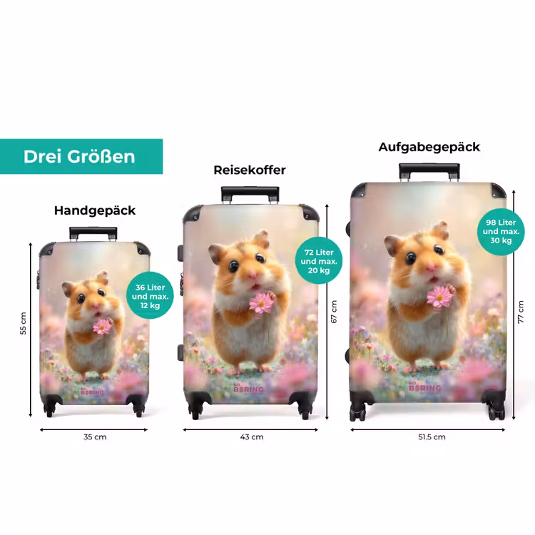 Koffer - Hamster umgeben von Blumen — 3