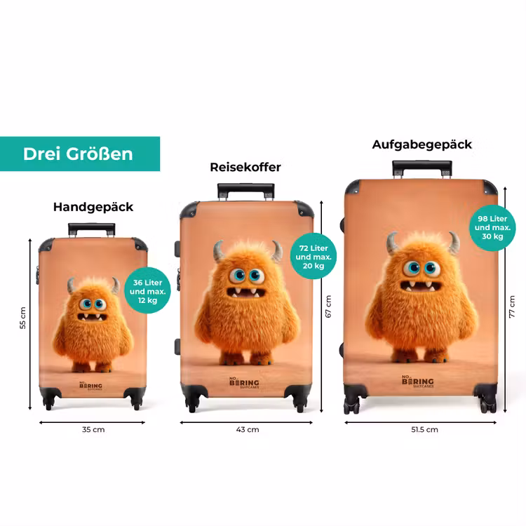 Koffer - Orangefarbenes Monster auf orangefarbenem Hintergrund — 3