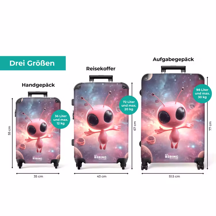 Koffer - Rosa Alien im Weltraum — 3