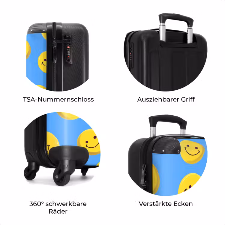 Koffer - Smiley-Gesichter auf blauem Hintergrund — 8