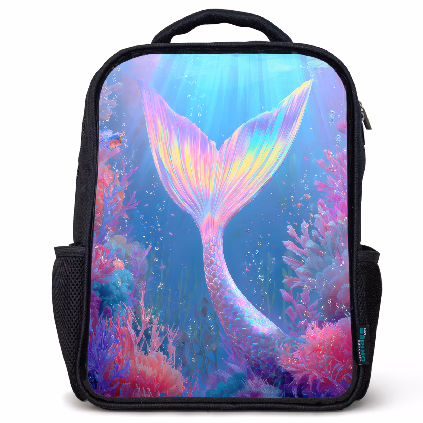 Kinderrucksack - Schwarz - Meerjungfrauenschwanz - Koralle - Wasser — 1