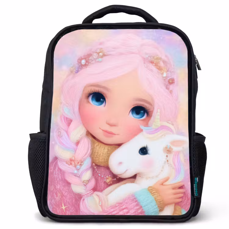 Kinderrucksack - Schwarz - Mädchen - Einhorn - Rosa — 1