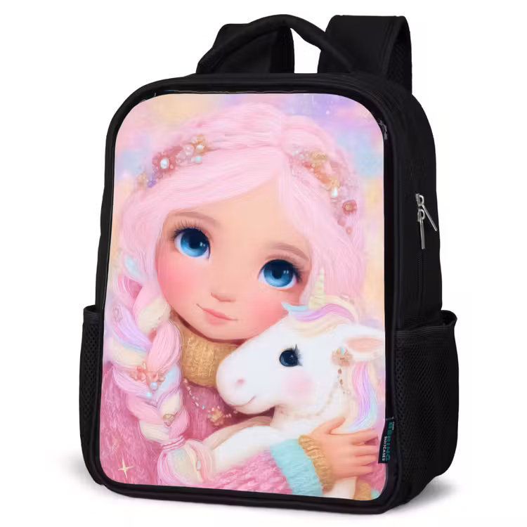 Kinderrucksack - Schwarz - Mädchen - Einhorn - Rosa — 4