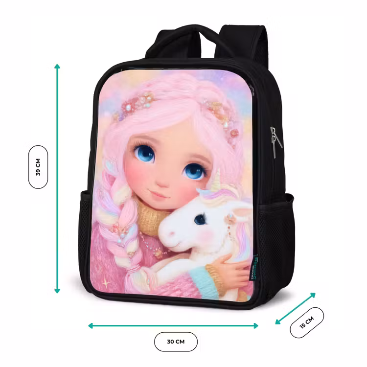 Kinderrucksack - Schwarz - Mädchen - Einhorn - Rosa — 6