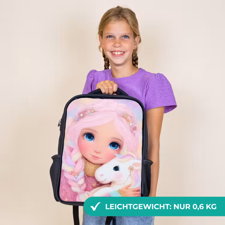 Kinderrucksack - Schwarz - Mädchen - Einhorn - Rosa — 7