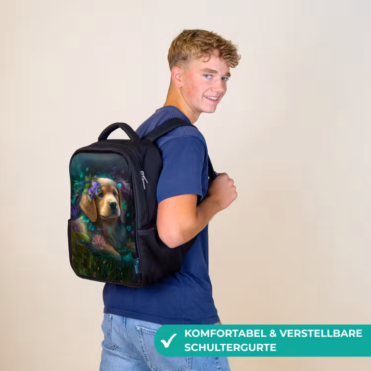 Kinderrucksack - Schwarz - Polly Welpe — 9