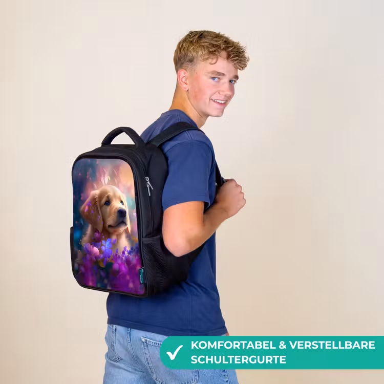 Kinderrucksack - Schwarz - Rudy Retriever — 9