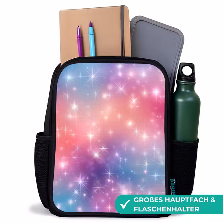Kinderrucksack - Schwarz - Sterne - Abstrakt - Farben — 8